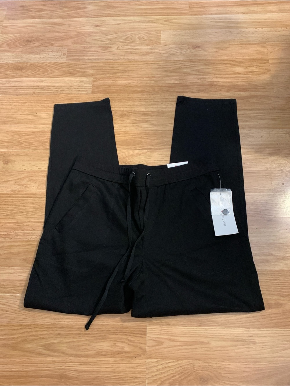 Women’s Black Drawstring knit twill Pants - Comfortable Everyday Wear